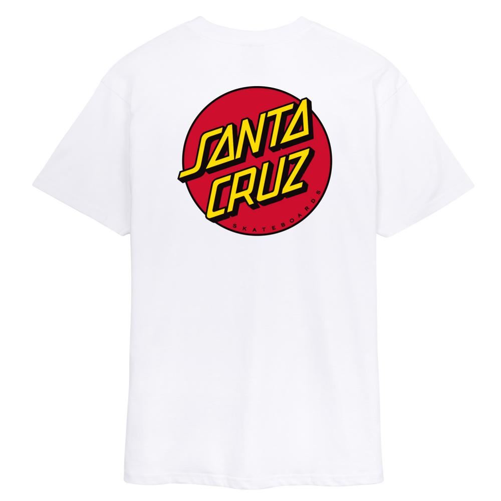 Santa Cruz T-Shirt Classic Dot Chest T-Shirt - White - Skatewarehouse.co.uk
