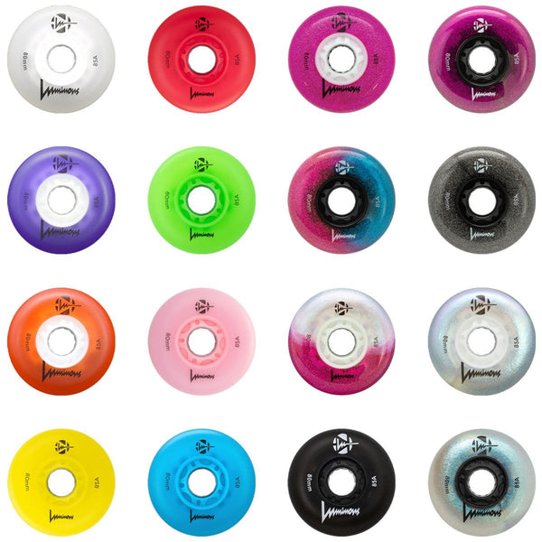 Luminous LED Inline Wheel - Red / Red - 80mm / 85a (Set of 4)