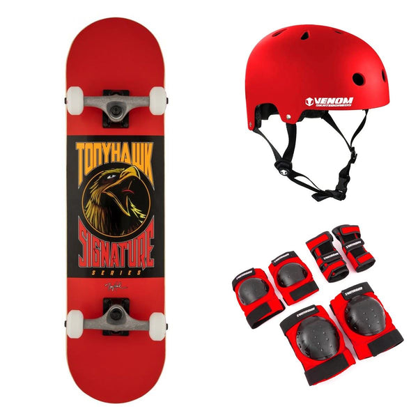 Tony Hawk SS 180+ Bird Logo Red Complete Skateboard Bundle - 8.0