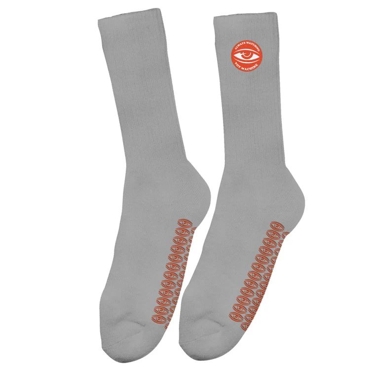 Toy Machine 'Always Watching' Grip Sock Grey