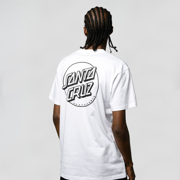 Santa Cruz T-Shirt Opus Dot Stripe - White - Skatewarehouse.co.uk