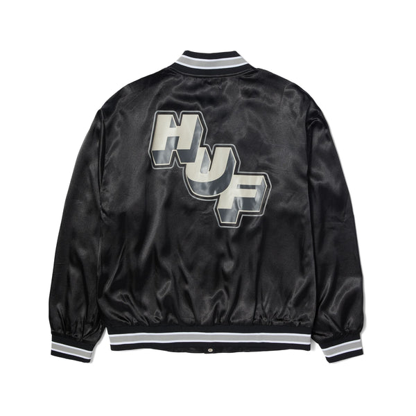 HUF Galactic Stack Baseball Jacket (Black) - M