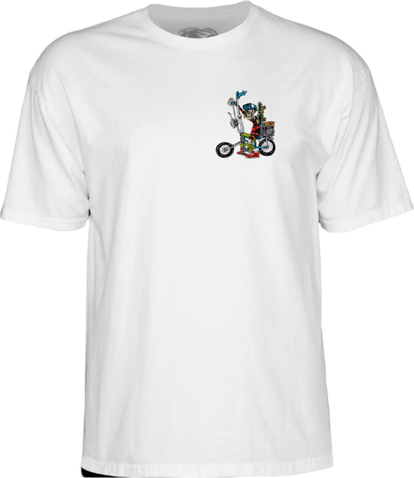 Powell-Peralta Steve Caballero Chopper Bike Tee White - Skatewarehouse.co.uk