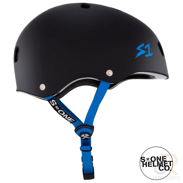 S1 Lifer Helmets - Black Matt inc Cyan Strap