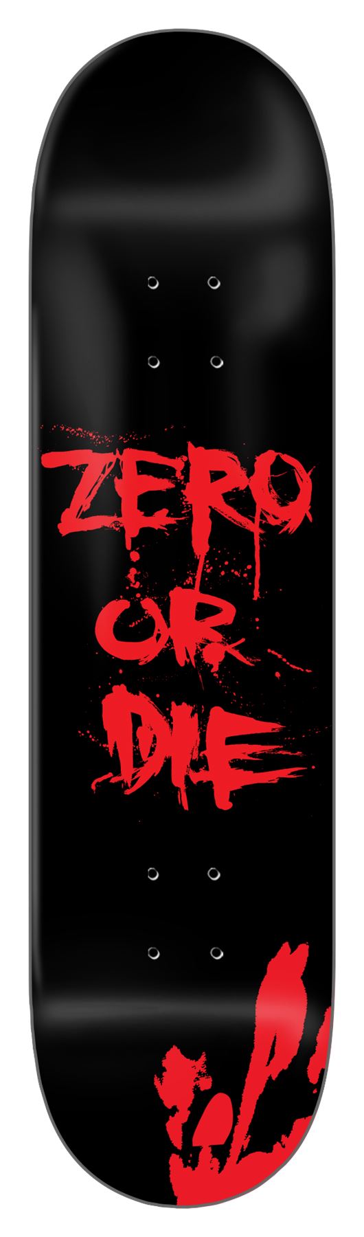 Zero Skateboard Zero or Die Black Dipped Skateboard Deck - 8.5