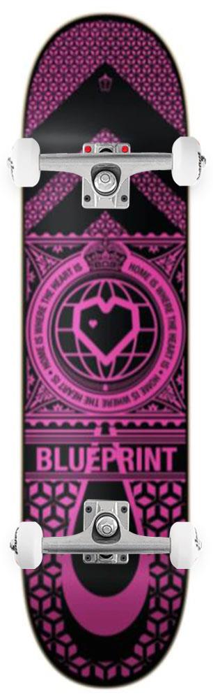 Blueprint Home Heart Black/Pink x Venom Skateboards Core Custom Complete Skateboard - 7.875 - Skatewarehouse.co.uk