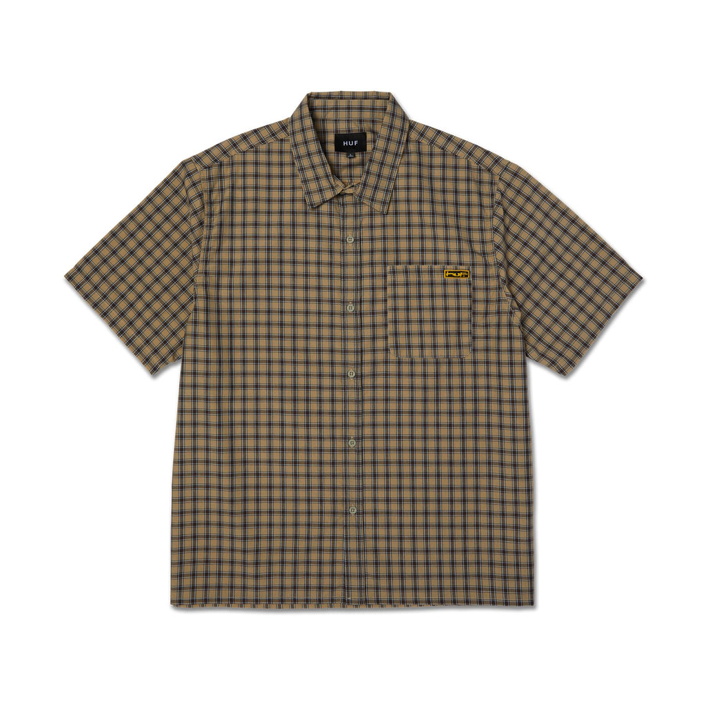 HUF Stretch Micro Plaid S / S Shirt (Clay) T-Shirt - S
