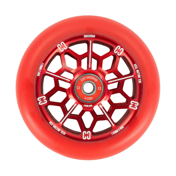 CORE Hex Hollow Stunt Scooter 110mm - Red Scooter Wheels