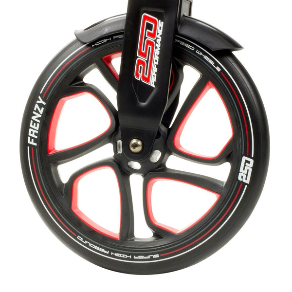 Frenzy Wheels - 250mm Black / Red - Skatewarehouse.co.uk