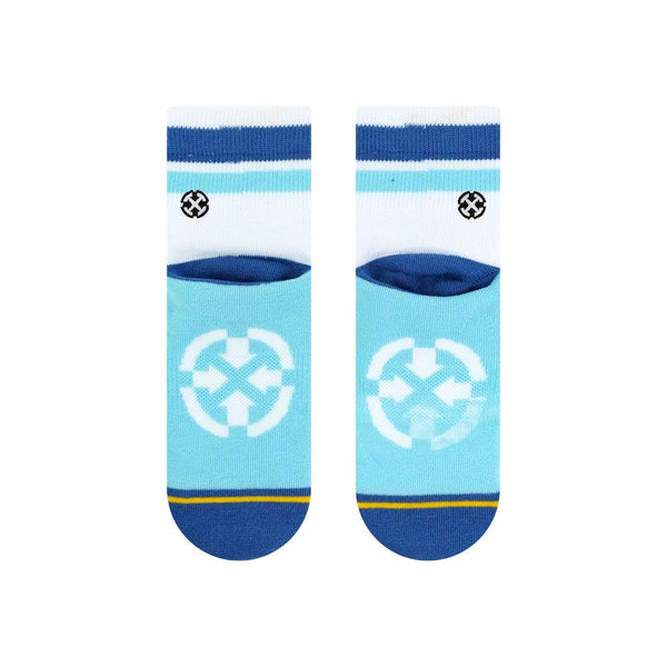 Merge4 Repreve and Organic Cotton White/Blue Quarter Crew Socks - Skatewarehouse.co.uk