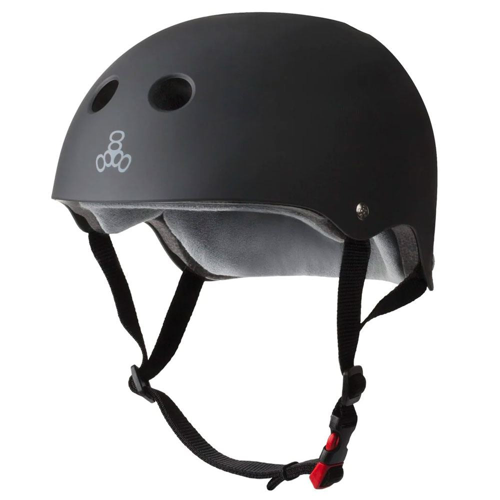Triple Eight Sweatsaver Certified Helmet - Rubber Black - Skatewarehouse.co.uk