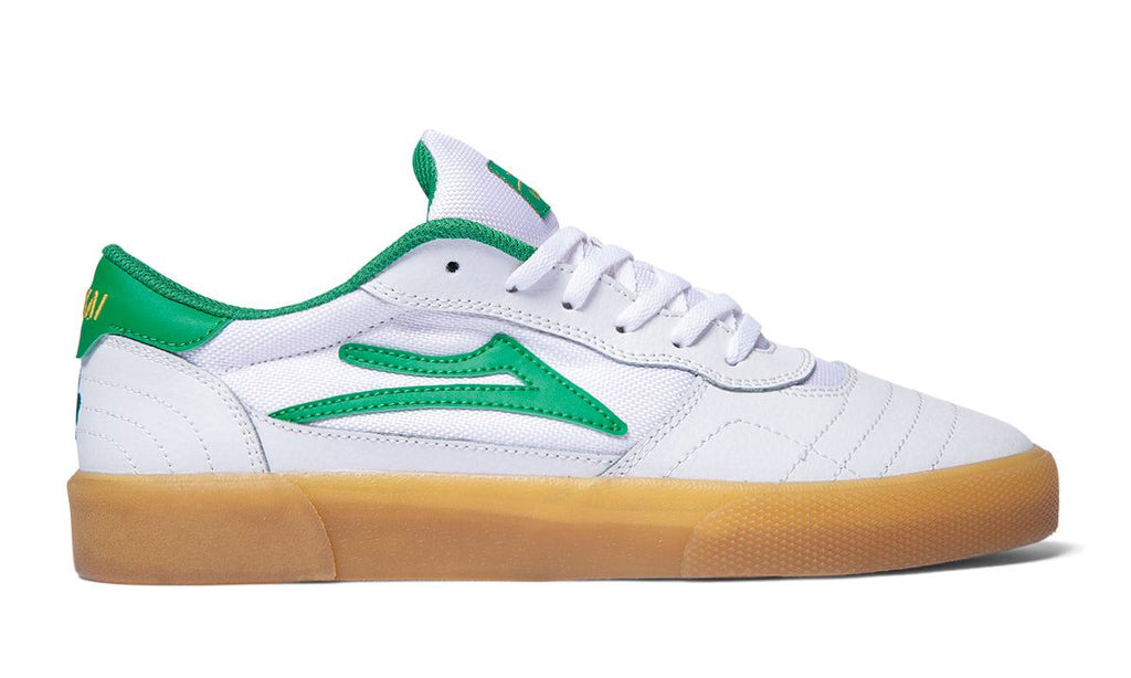 Lakai Cambridge Leather Skate Shoes White Green