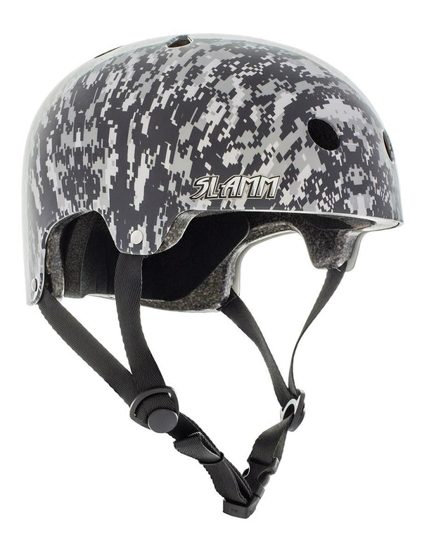 Slamm Scooters Logo Helmet - Grey Camo - Skatewarehouse.co.uk