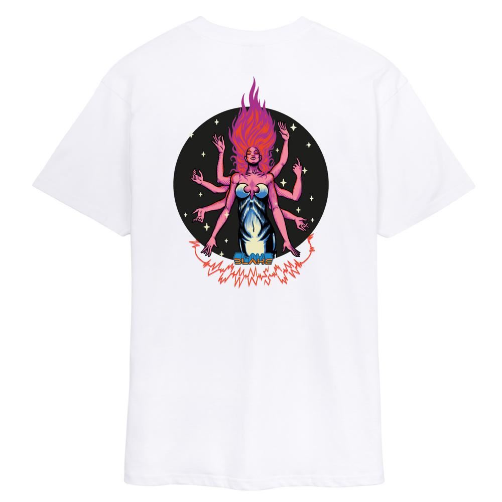 Santa Cruz T-Shirt Johnson Danger Zone 2 T-Shirt - White - Skatewarehouse.co.uk