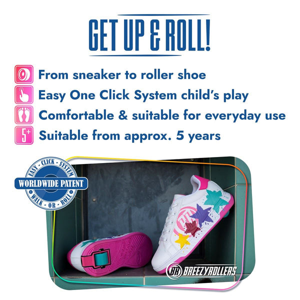 Breezy Rollers Splash - White / Pink - Skatewarehouse.co.uk