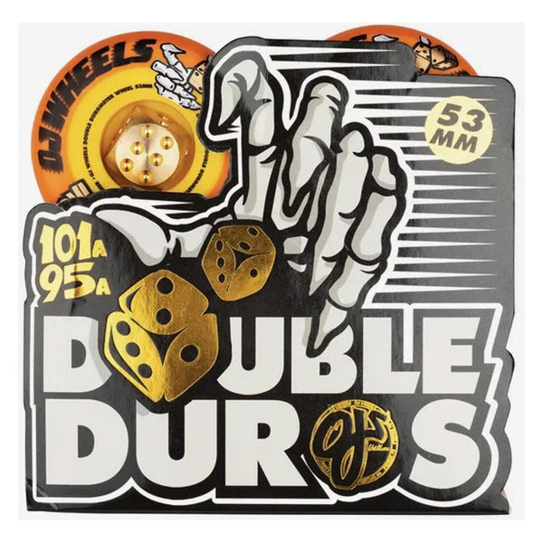 OJ Double Duro Skateboard Wheels Mini Combo 101a/95a - Orange - Skatewarehouse.co.uk