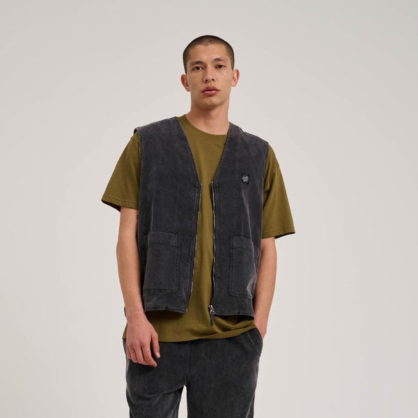 Santa Cruz Jacket Chill Vest - Grey Cord - Skatewarehouse.co.uk