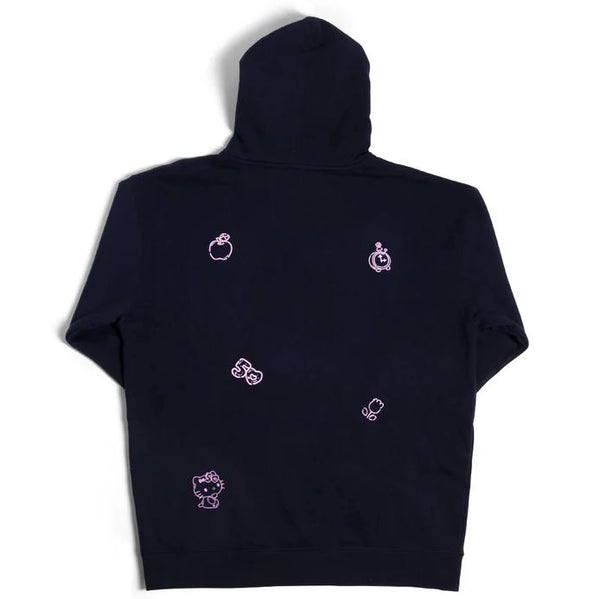 Girl x Hello Kitty 50th All Over Hoodie Navy - Skatewarehouse.co.uk