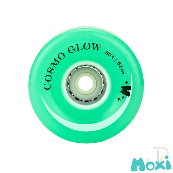 Moxi Cosmo Glow Wheels (4) - Galaxy Green - 62 / 32mm 80A
