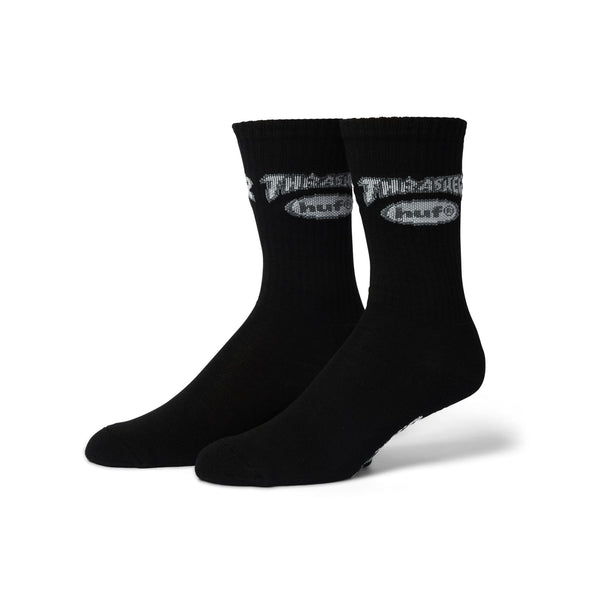 HUF x Thrasher Logo Sock (Black) - One Size