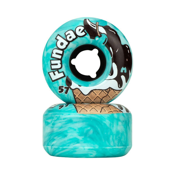 Moxi Fundae Wheels (4) - Creme DE Menthe 57mm x 34mm / 92A