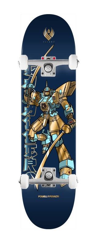 Powell Peralta FLIGHT Steve Caballero • Gundam • • Blue / Gold Foil x Venom Custom Complete Skateboard - 8.5