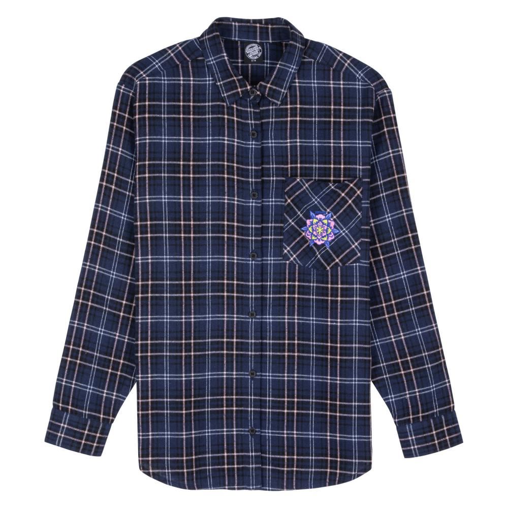 Santa Cruz Womens Shirt Portland Shirt - Blue Check - Skatewarehouse.co.uk