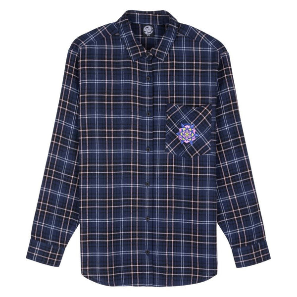 Santa Cruz Womens Shirt Portland Shirt - Blue Check - Skatewarehouse.co.uk