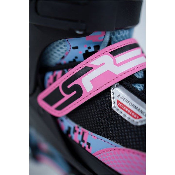 SFR Pixel Adjustable Inline Skates Blue / Pink Bundle - SFR Helmet & Pads