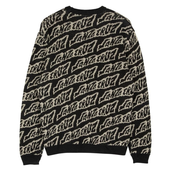 Santa Cruz Knit Crew Creep Repeat - Black Creep Repeat - Skatewarehouse.co.uk
