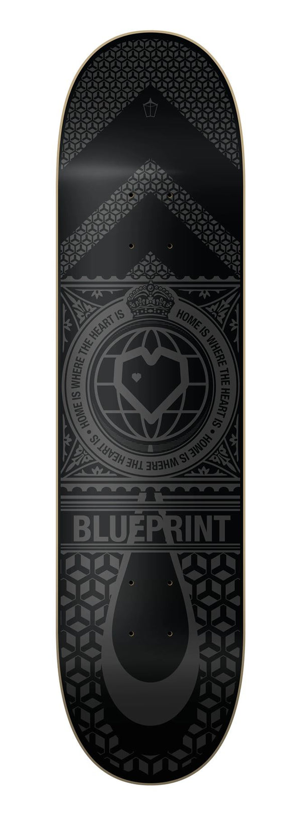 Blueprint Home Heart Black / Black Skateboard Deck - 8.25
