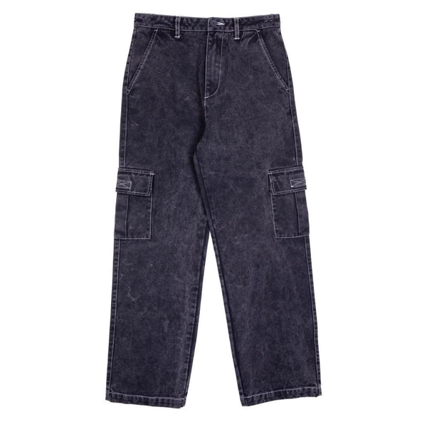 Santa Cruz Womens Pant Nolan Cargo Slouch Pant - Black Acid Wash / White Stitch - Skatewarehouse.co.uk