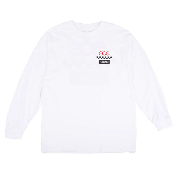 Theories x Ace Longsleeve White - Skatewarehouse.co.uk