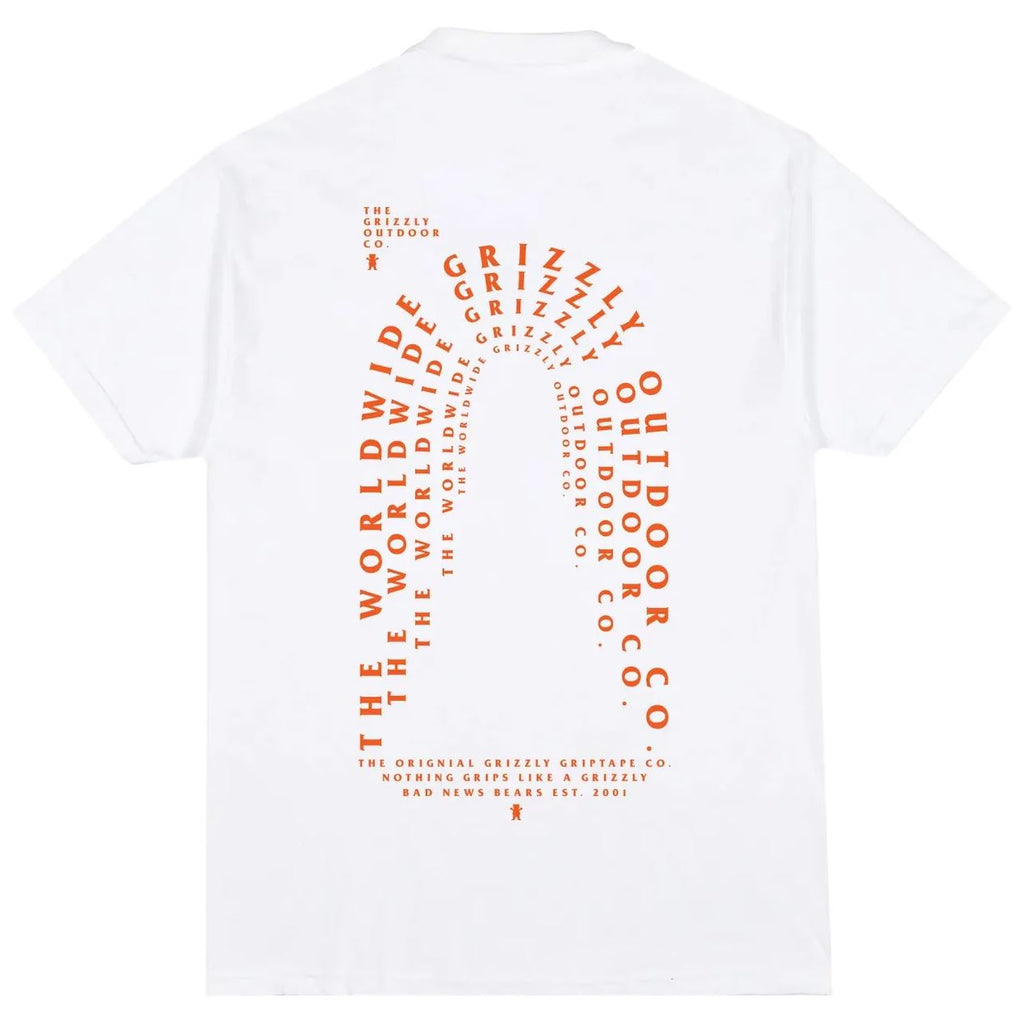 Grizzly Blue Print Tee White - Skatewarehouse.co.uk