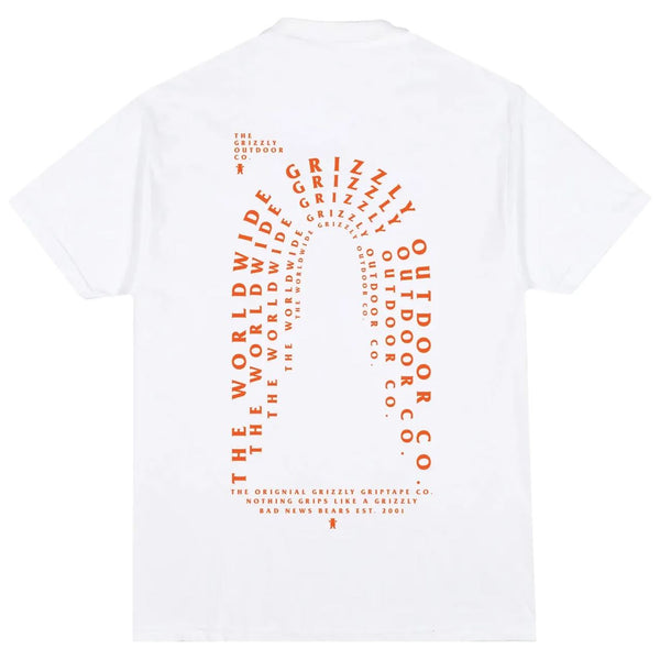 Grizzly Blue Print Tee White - Skatewarehouse.co.uk