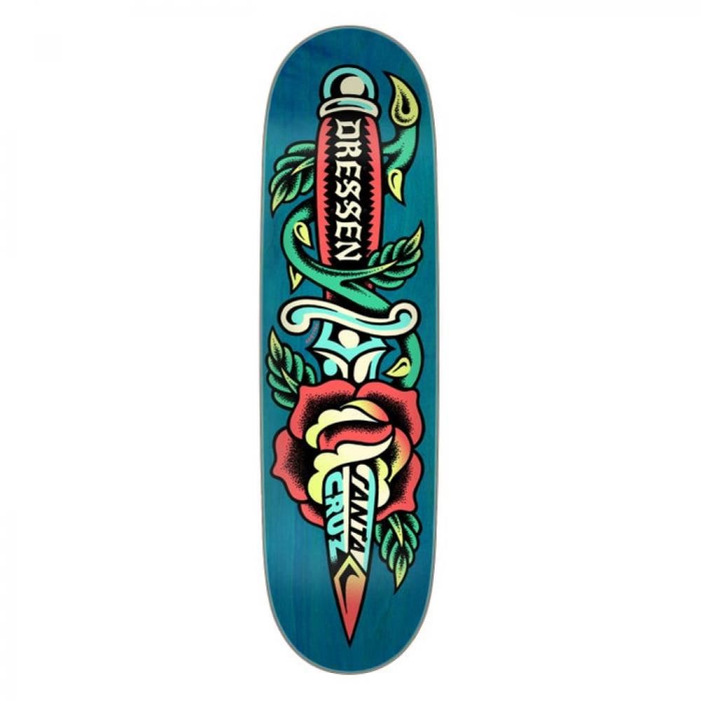 Santa Cruz Dressen Rose Dagger Pro Skateboard Deck - 8.7" - Skatewarehouse.co.uk