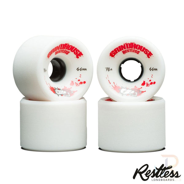 Restless Grindhouse (4) White - / 78a Skateboard Wheels - 66mm
