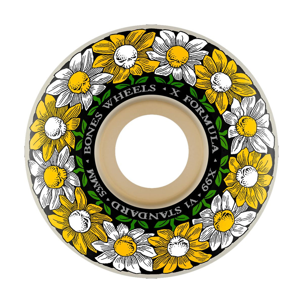 BONES™ Skateboard Wheels 'Pushing Up Daisies' X-Formula • • 99A • V1 Standard - Skatewarehouse.co.uk