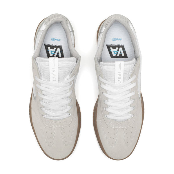 Lakai Atlantic XLK White Suede Skate Shoes - Skatewarehouse.co.uk