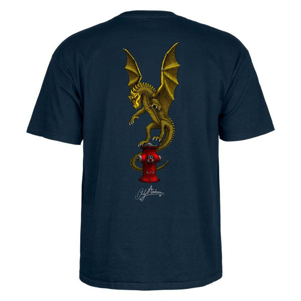 Powell-Peralta Andy Anderson Vajra Youth Tee Navy - Skatewarehouse.co.uk