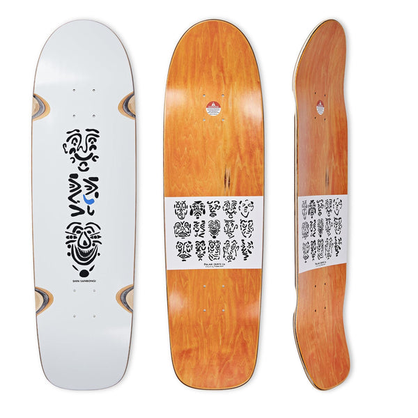 Polar Skate Co SHIN SANBONGI - Faces (White) WHEEL WELL Skateboard Deck - 8.25