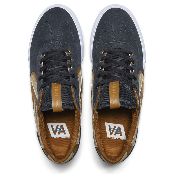 Lakai Atlantic Vulc Skate Shoes - Charcoal / Tan - Skatewarehouse.co.uk