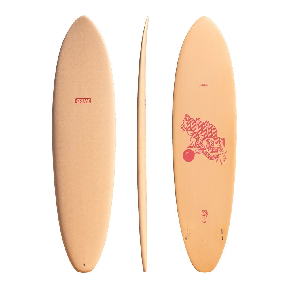 Crime - CA Twin 7'6" - Tangerine Cream Surfboard