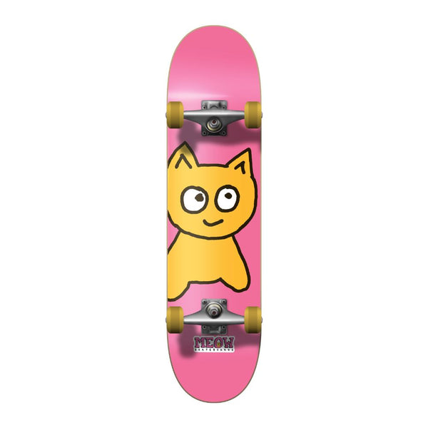 Meow Big Cat Soft Top Pink Complete Skateboard - 7.25