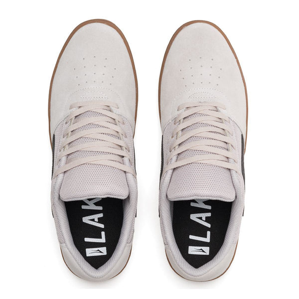 Lakai Brighton White Gum Suede Skate Shoes - Skatewarehouse.co.uk