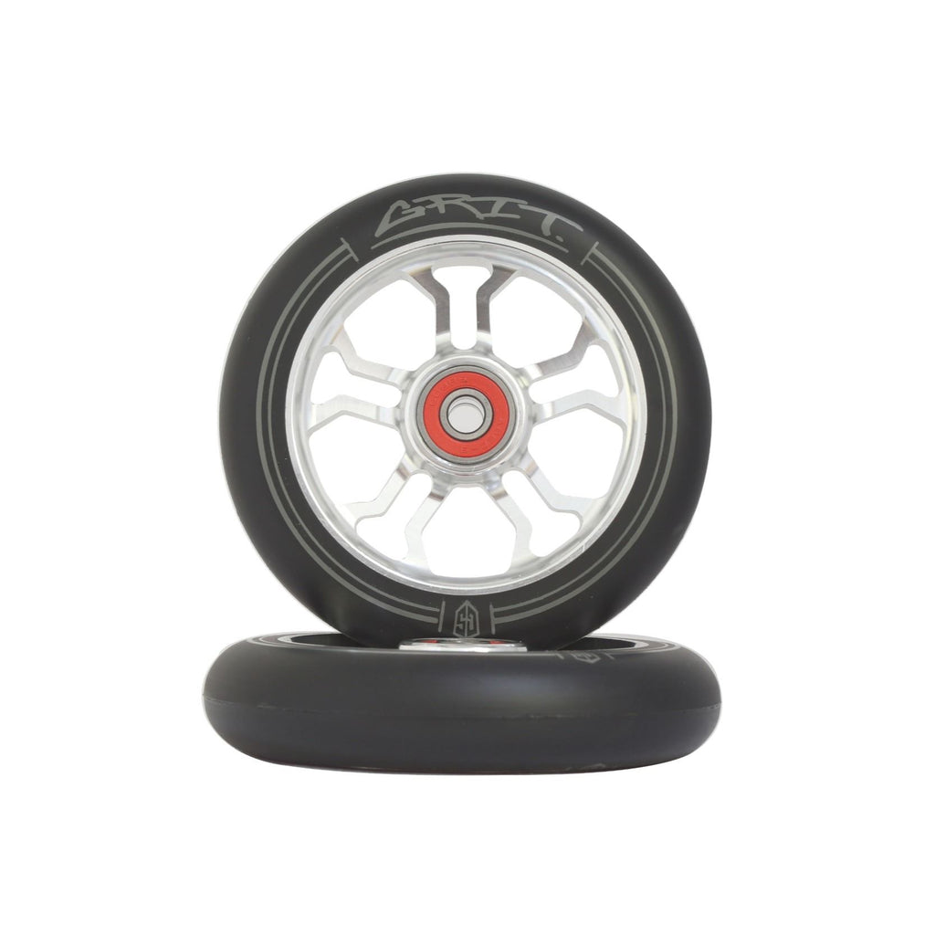 Grit 10R 110mm Silver / Black (Pair) Scooter Wheels