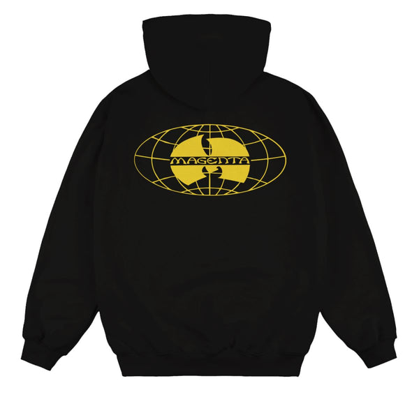 Magenta Shaolin Hoodie Black