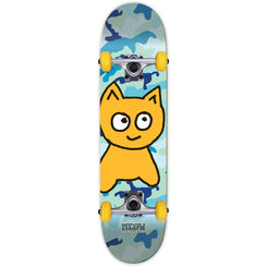 Meow Big Cat Camo Blue Complete Skateboard - 7.5"