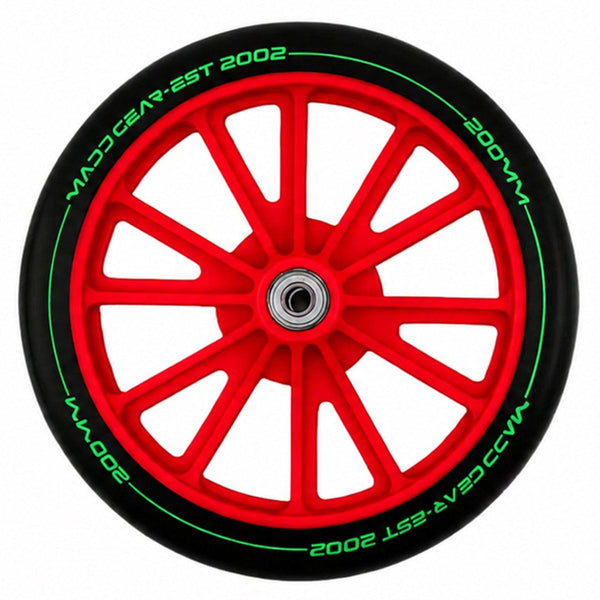 Kruzer Replacement - 200mm - Black / Red inc Bearings Scooter Wheels