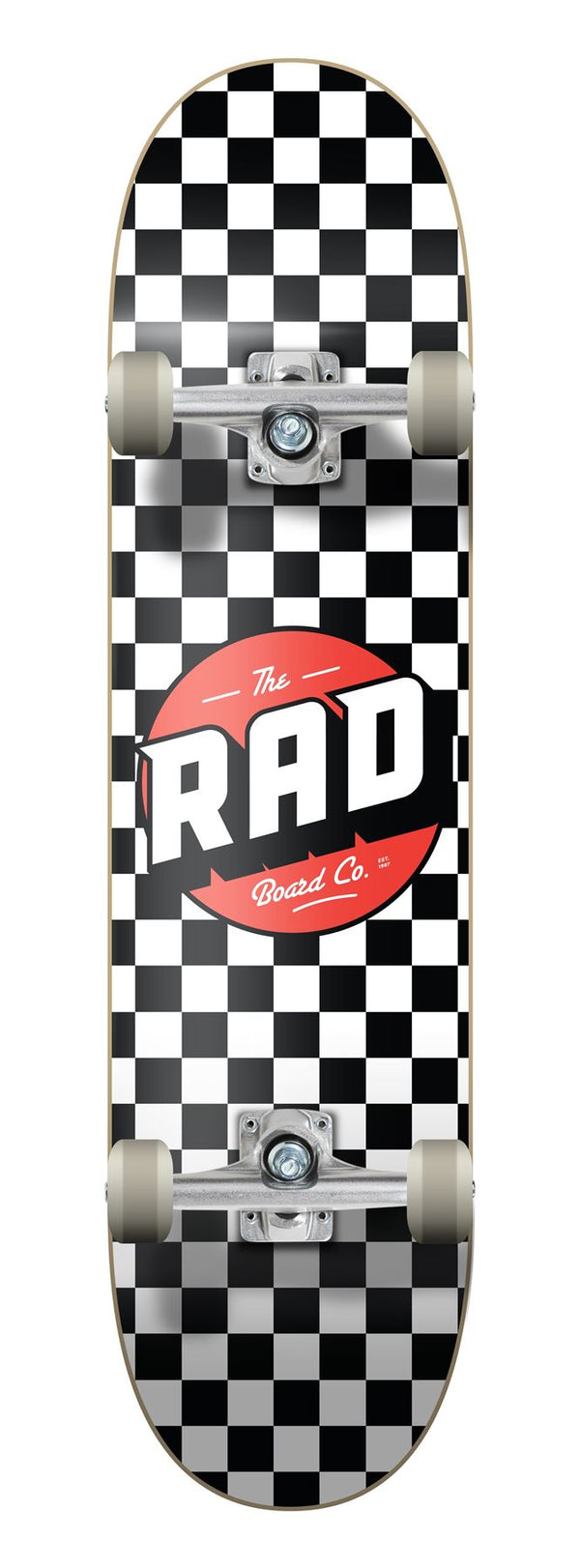 Rad Checkers Dude Crew Complete Skateboard Black/White 7.5